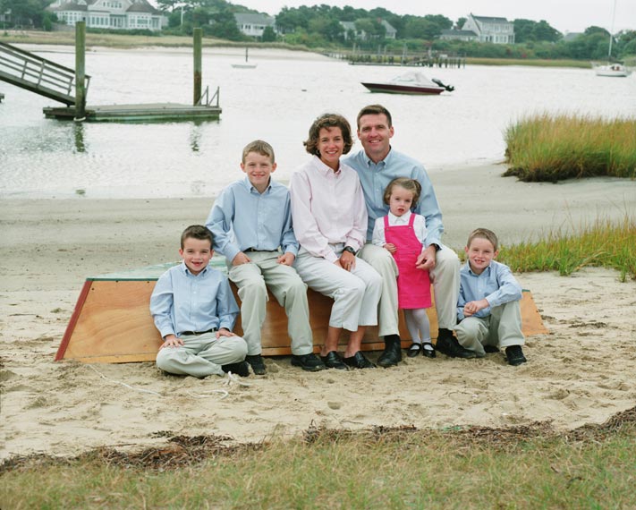 Cape Cod family portrait in harbor setting
